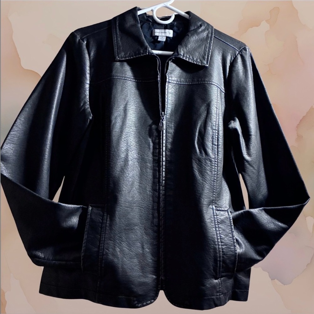 Susan Graver Leather Jacket - Picture 2 of 9